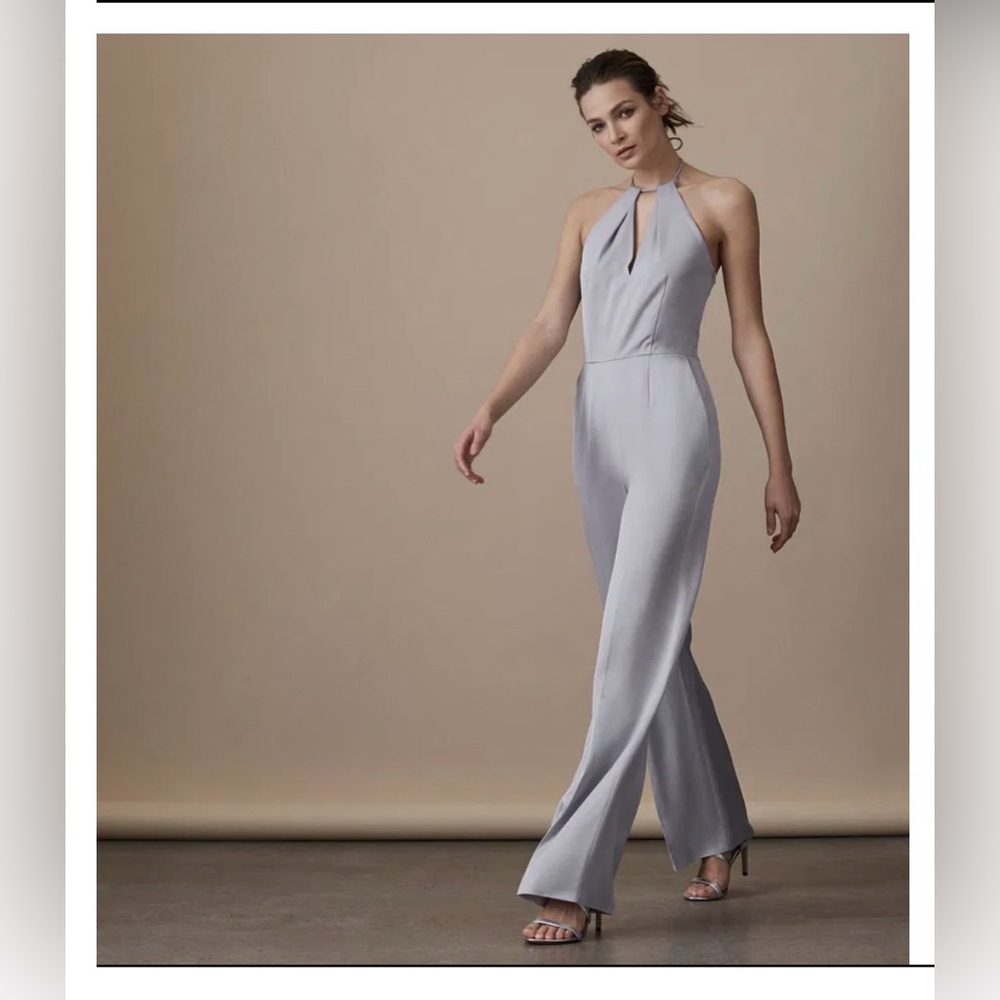 Reiss Light Grey Halter Jumpsuit